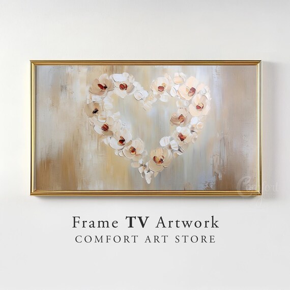 Valentines Day Frame Tv Art Frame Tv Red Beige Heart Frame Tv Vintage Valentines Holiday Painting Moody Romantic Gift Home Dcor Tv