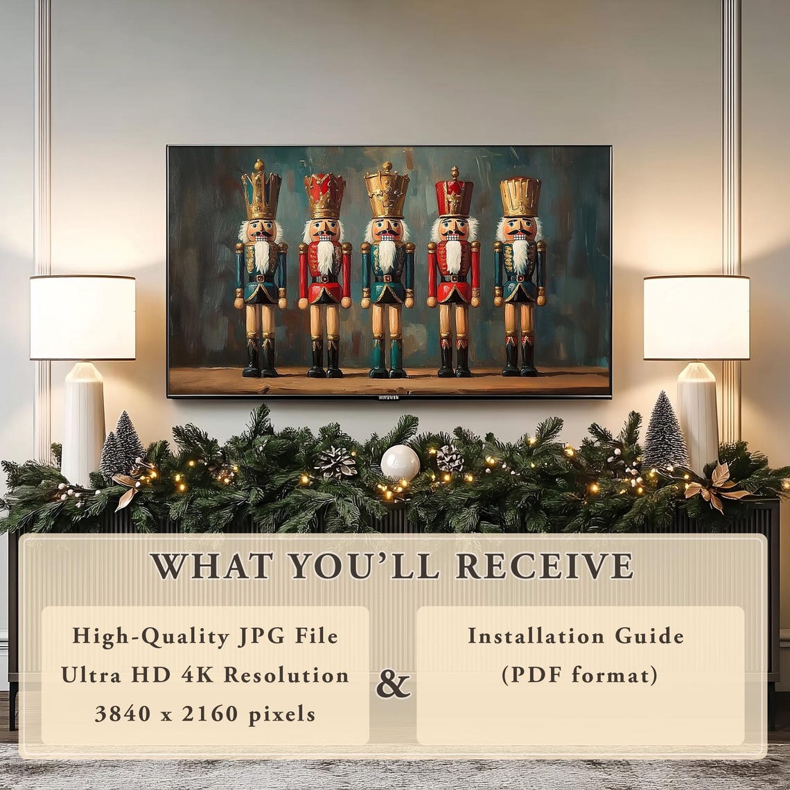 Five Wooden Nutcracker Soldiers in Red Blue and Gold Uniforms Poster - Image 7