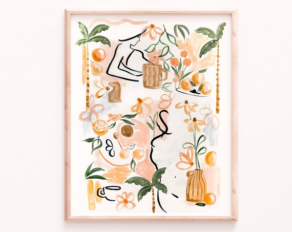 Sunbathers Dream Abstract Summer Art Print