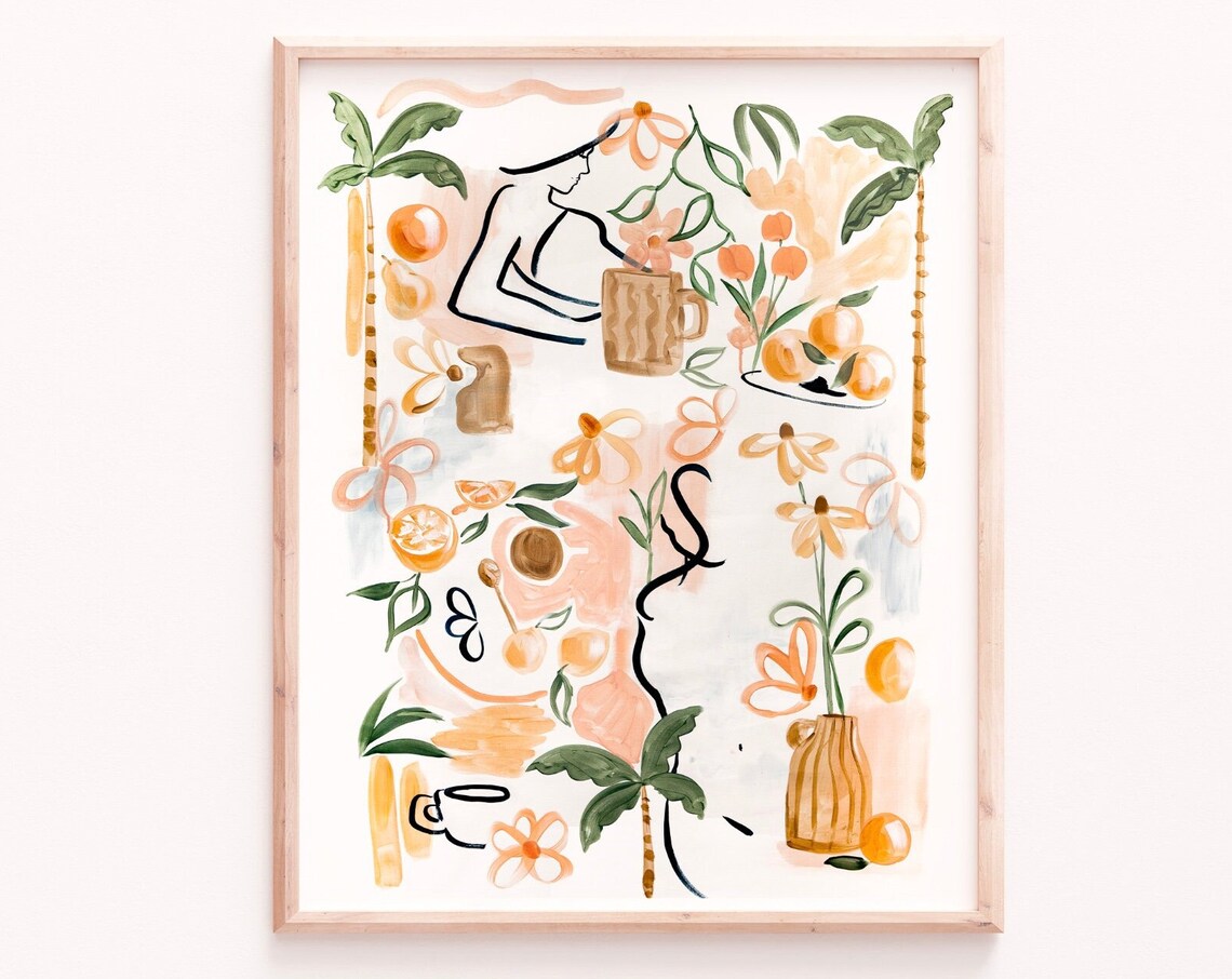 Sunbathers Dream Abstract Summer Art Print