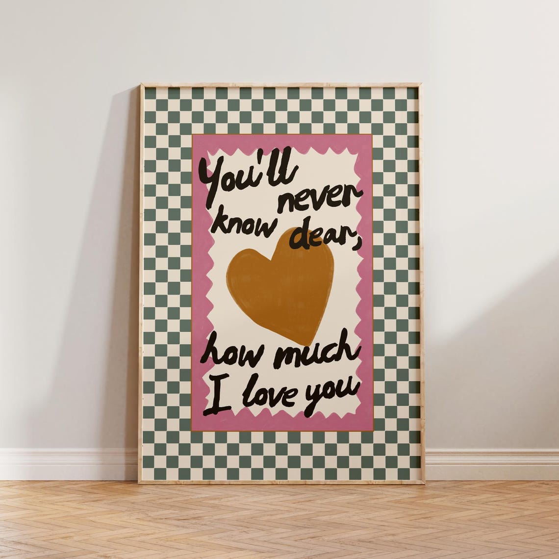 Checkered Nursery Love Quote Art Print