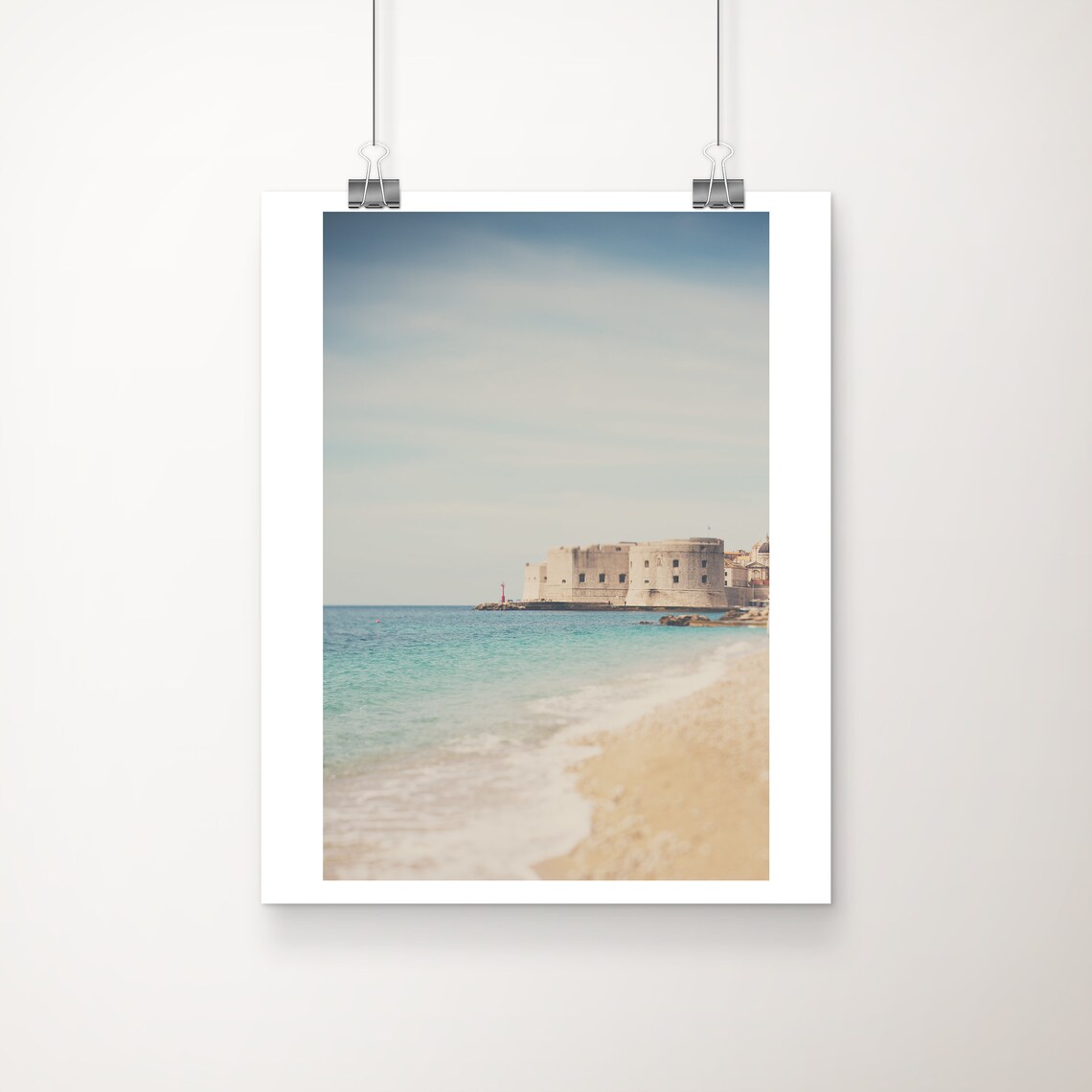 Dubrovnik Old Town Fortress Turquoise Sea Croatia Beach Photo Poster
