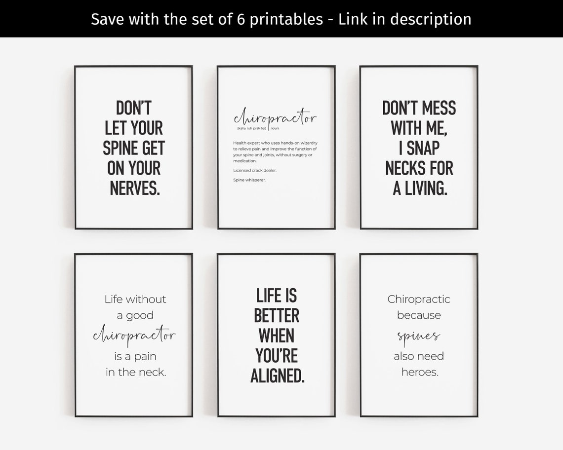 Funny Chiropractor Spine Nerves Humor Chiro Office Quote Poster - Image 2