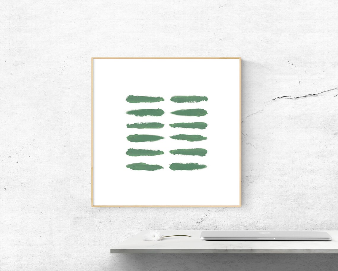Dark Green Watercolor Abstract Art Print - Image 2