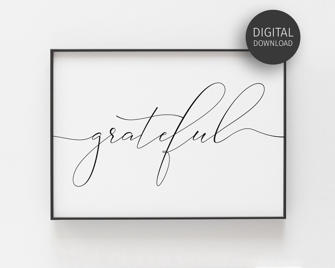 Gratitude Be Grateful Minimalist Poster Print