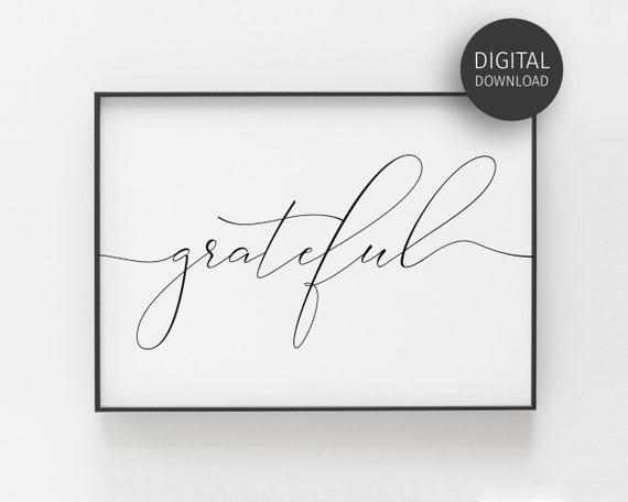 Gratitude Be Grateful Minimalist Poster Print