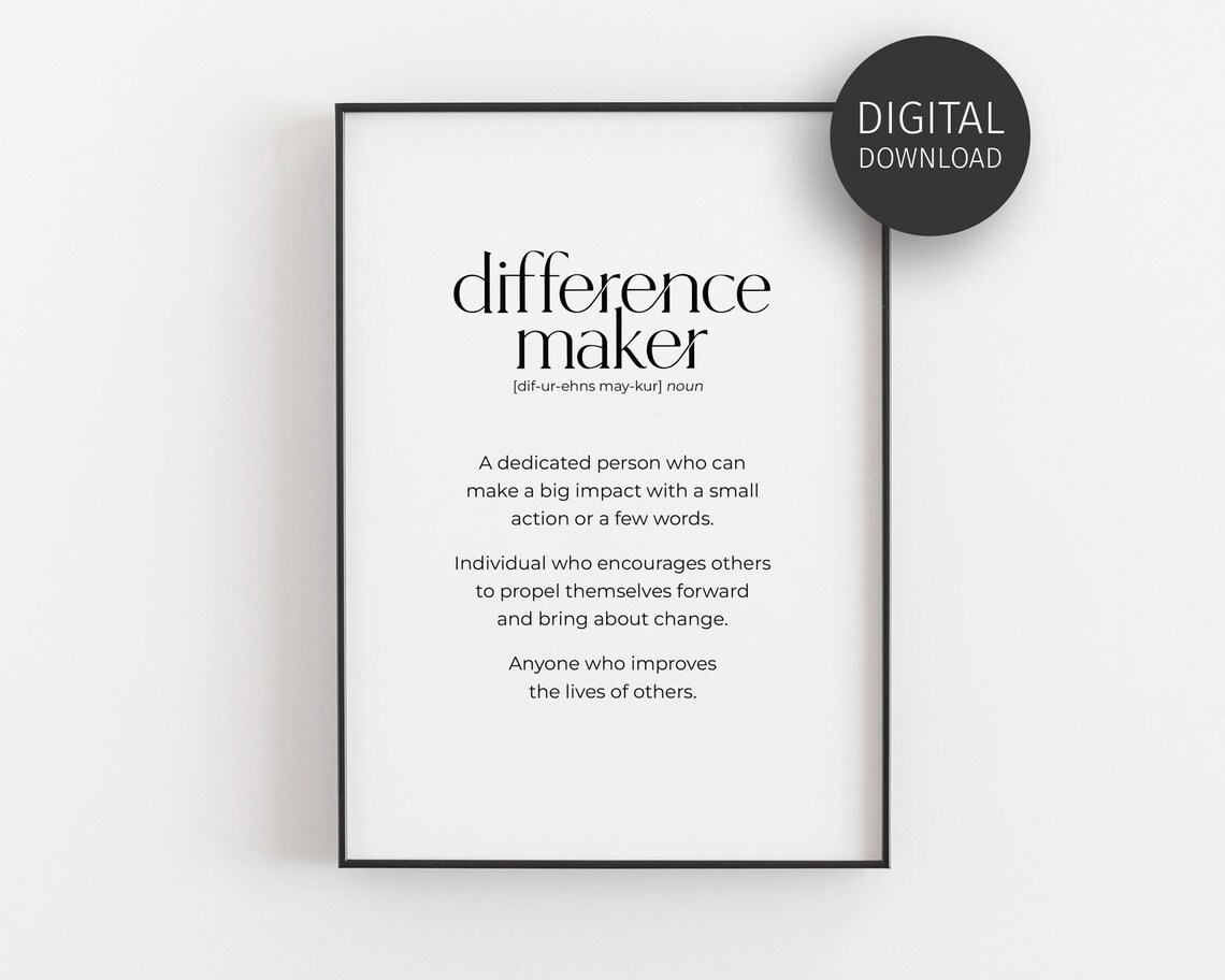 Difference Maker Definition Classroom Poster, Mentor Gift