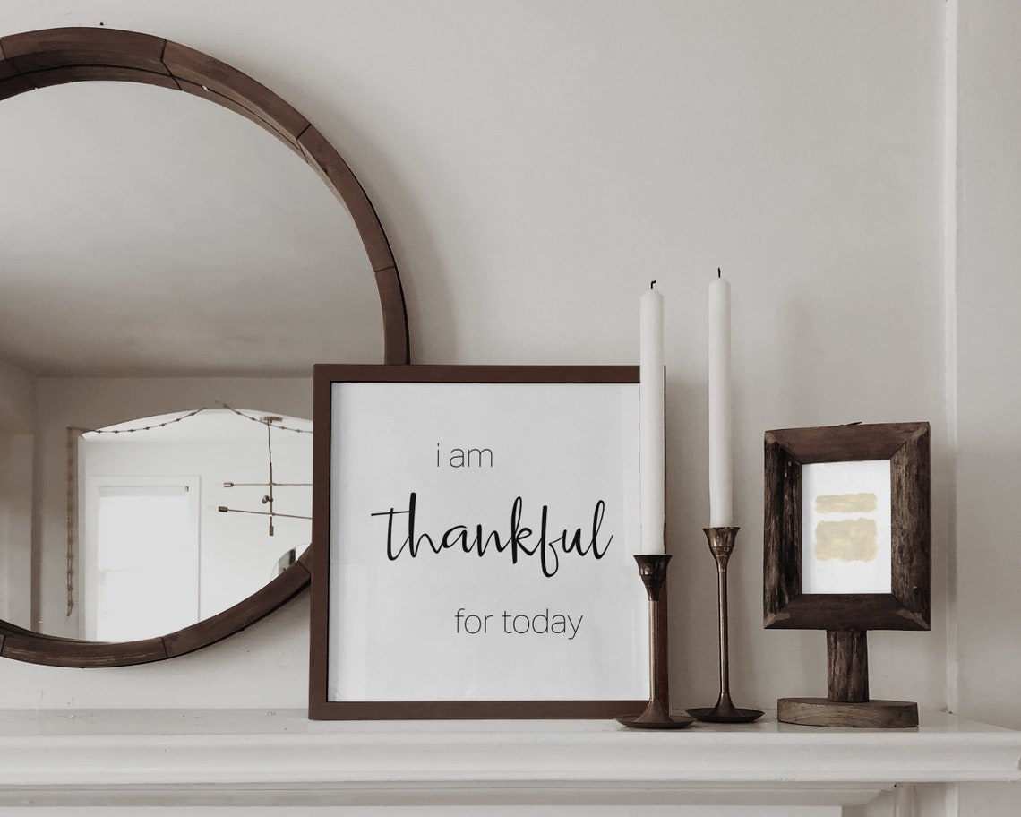 Affirmation Wall Art Gratitude Prints Thankful For Today Inspirational Poster Wall Art Minimalist - Image 3