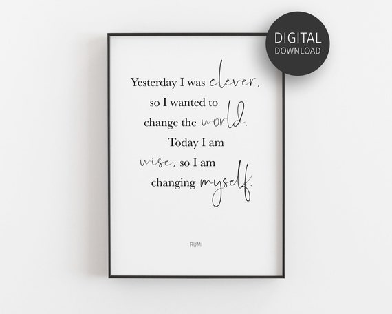 Rumi Quote Art Print, Minimalist Philosopher Quote