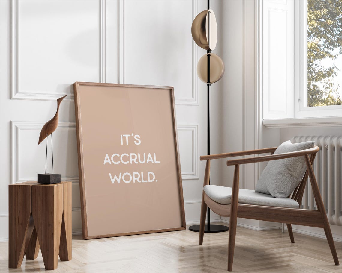 Its Accrual World Funny Accounting Pun Beige Office Wall Art - Image 3