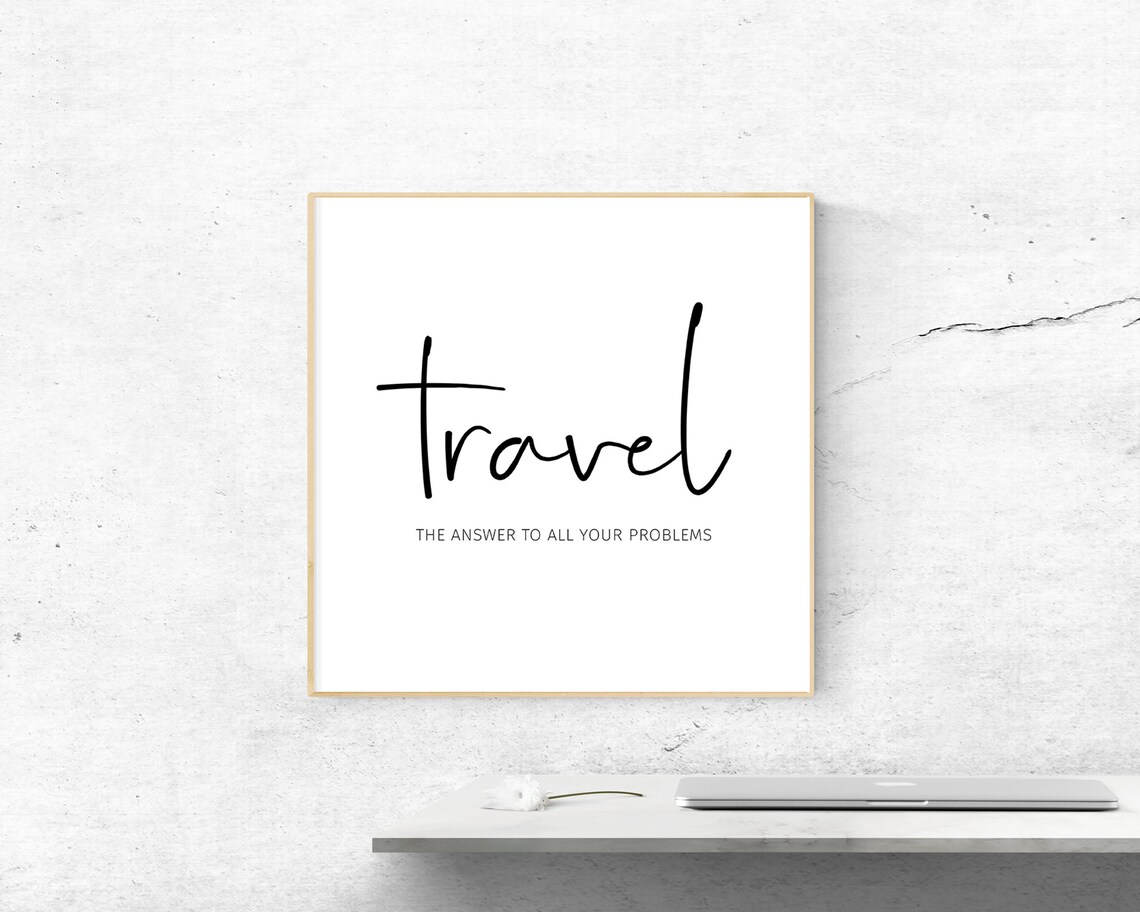Travel Quote Minimalist Typography Art Print - Image 3