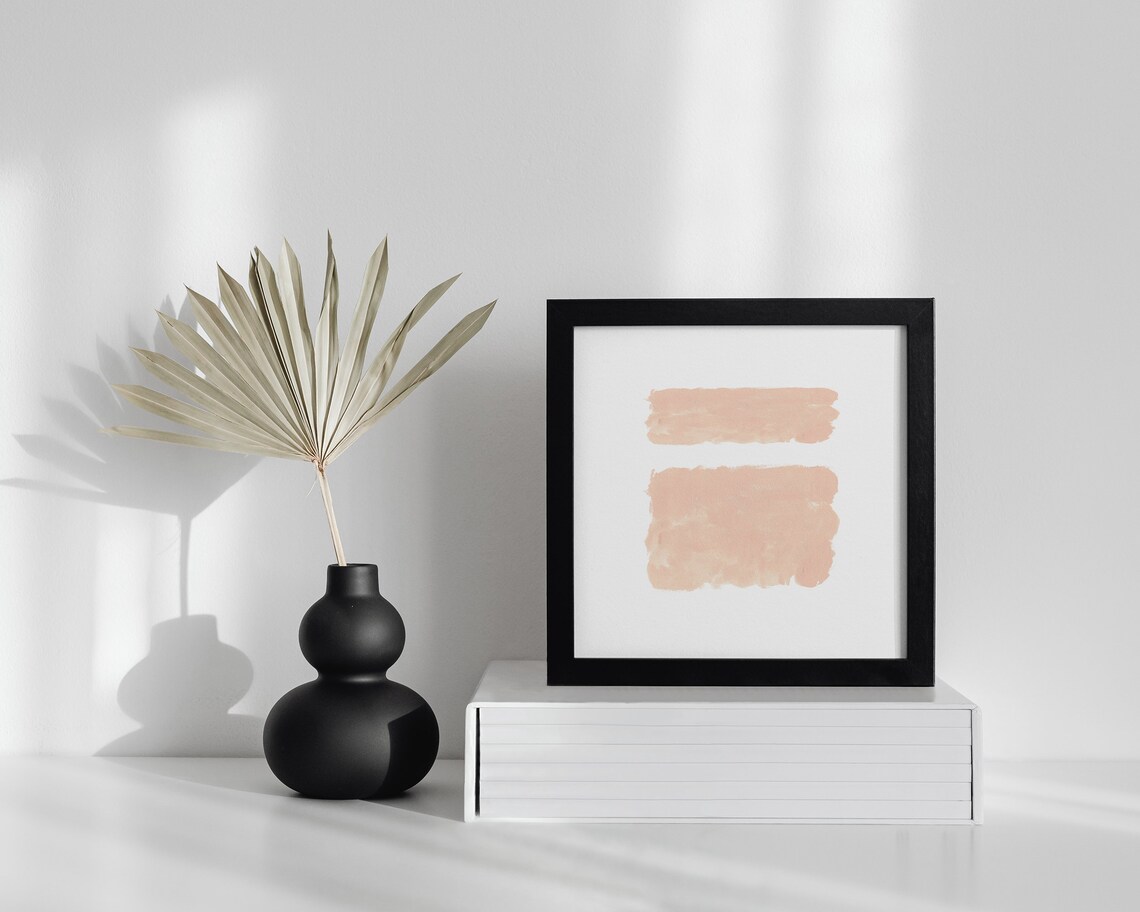 Blush Pink Watercolor Abstract Wall Art Soft Beige Minimalist Painting - Image 2