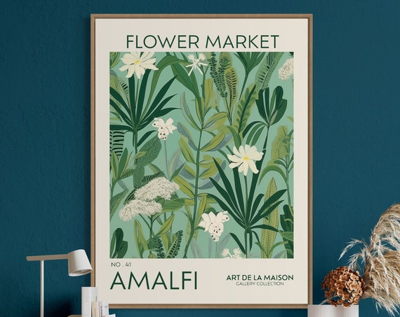 Flower Market, Botanical Vintage Decor Poster