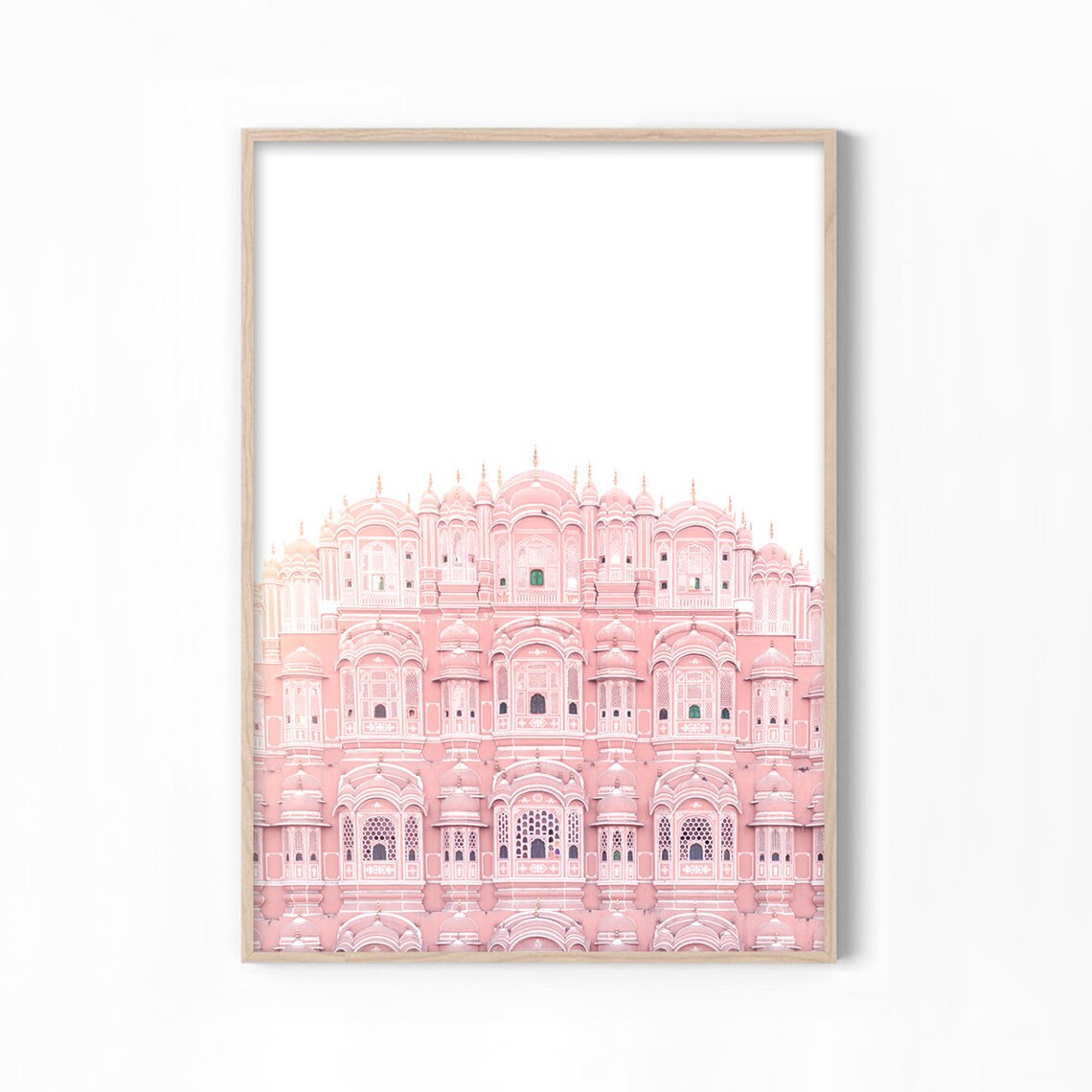 Hawa Mahal Jaipur Travel Poster, Pink Architecture