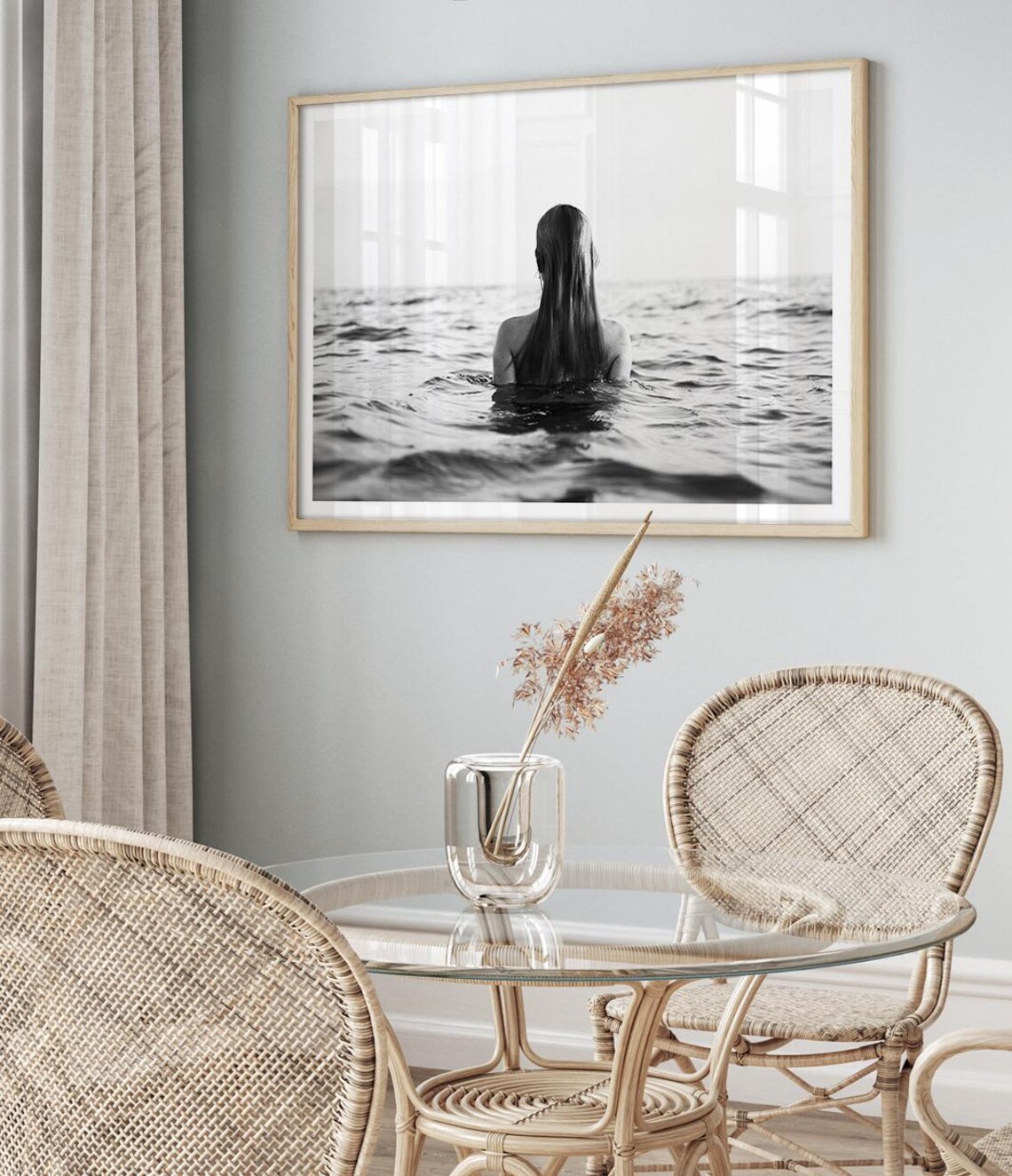 Ocean Beach Black and White Photography Art Print - Image 2