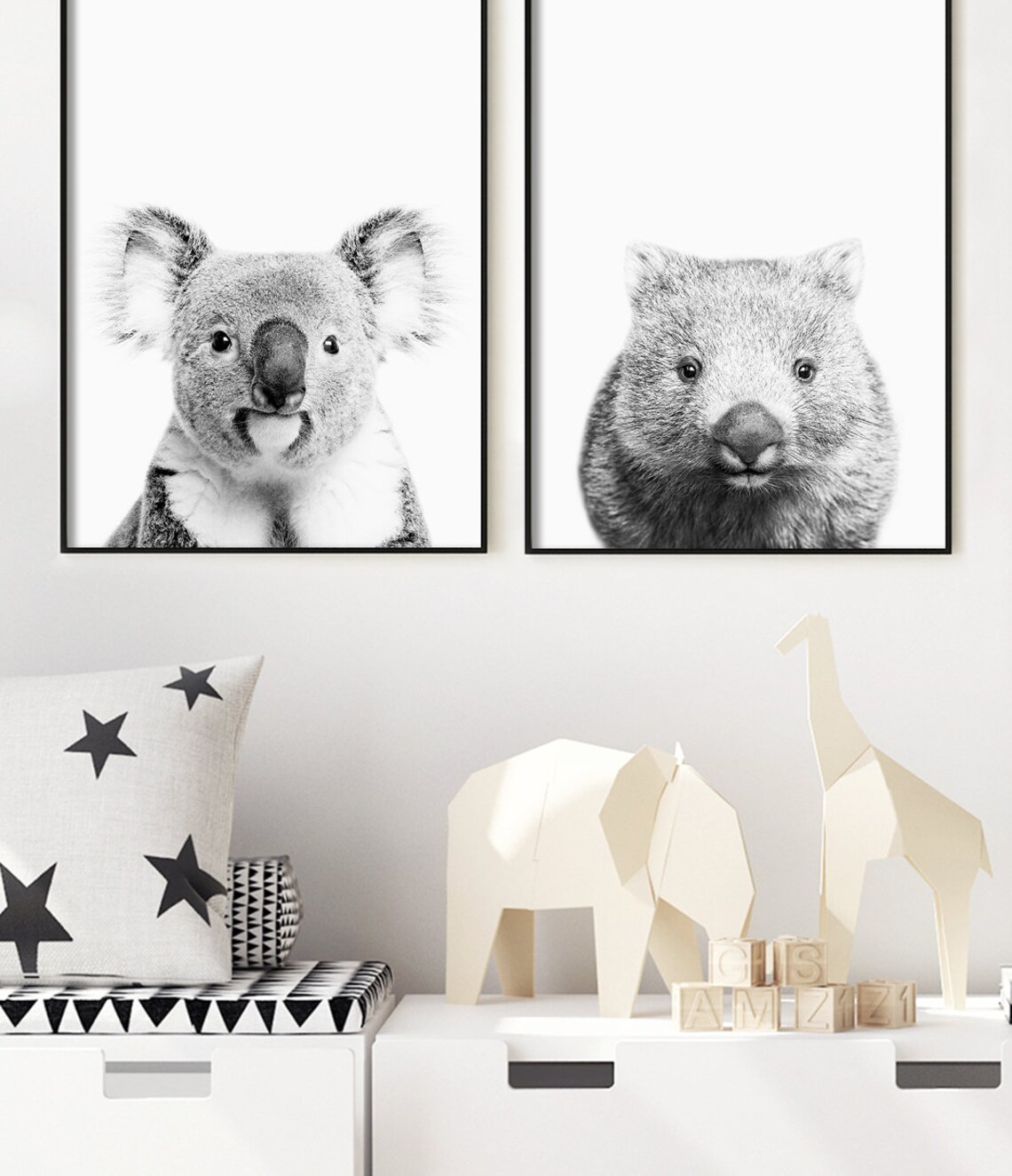 Wombat Modern Australiana Nursery Art Print - Image 3