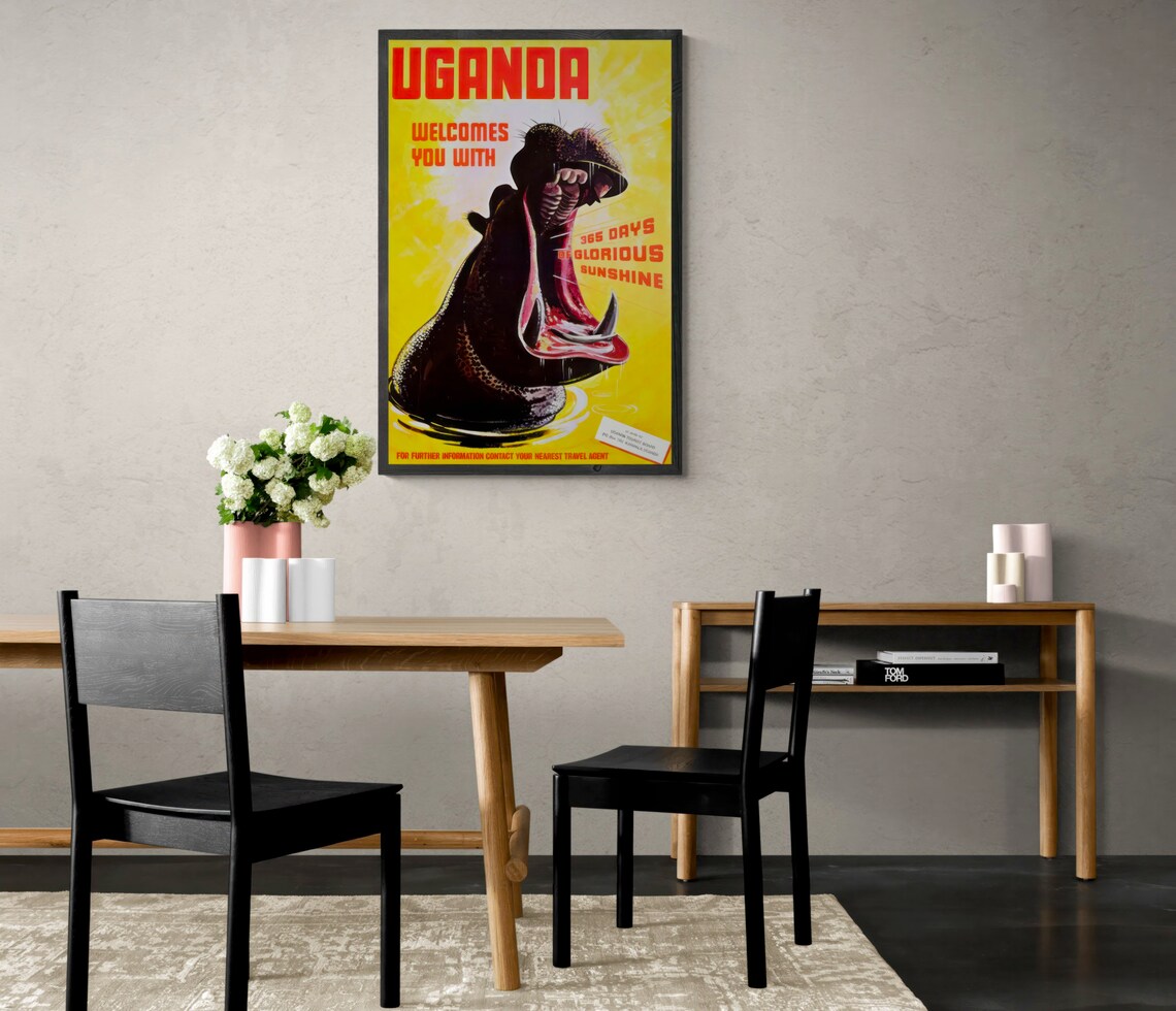Uganda Travel Hippo 365 Days of Glorious Sunshine Decor Wall Art - Image 2