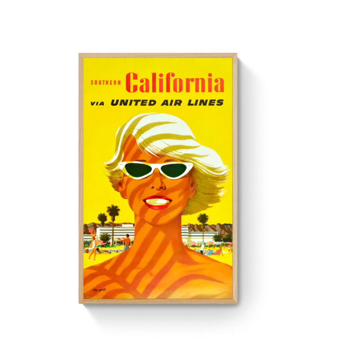 United Air Lines Southern California Vintage Travel Wall Art - Image 2