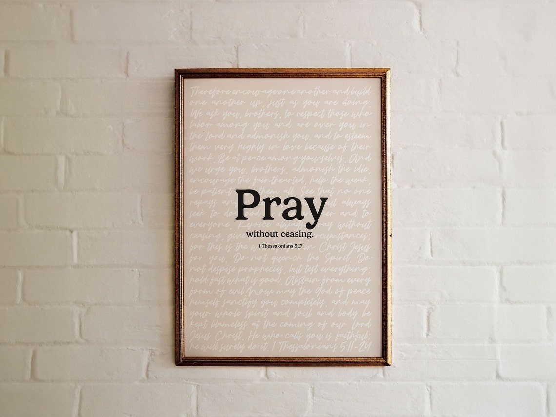 1 Thessalonians 5 17 Pray Without Ceasing Elegant Layered Poster - Image 6