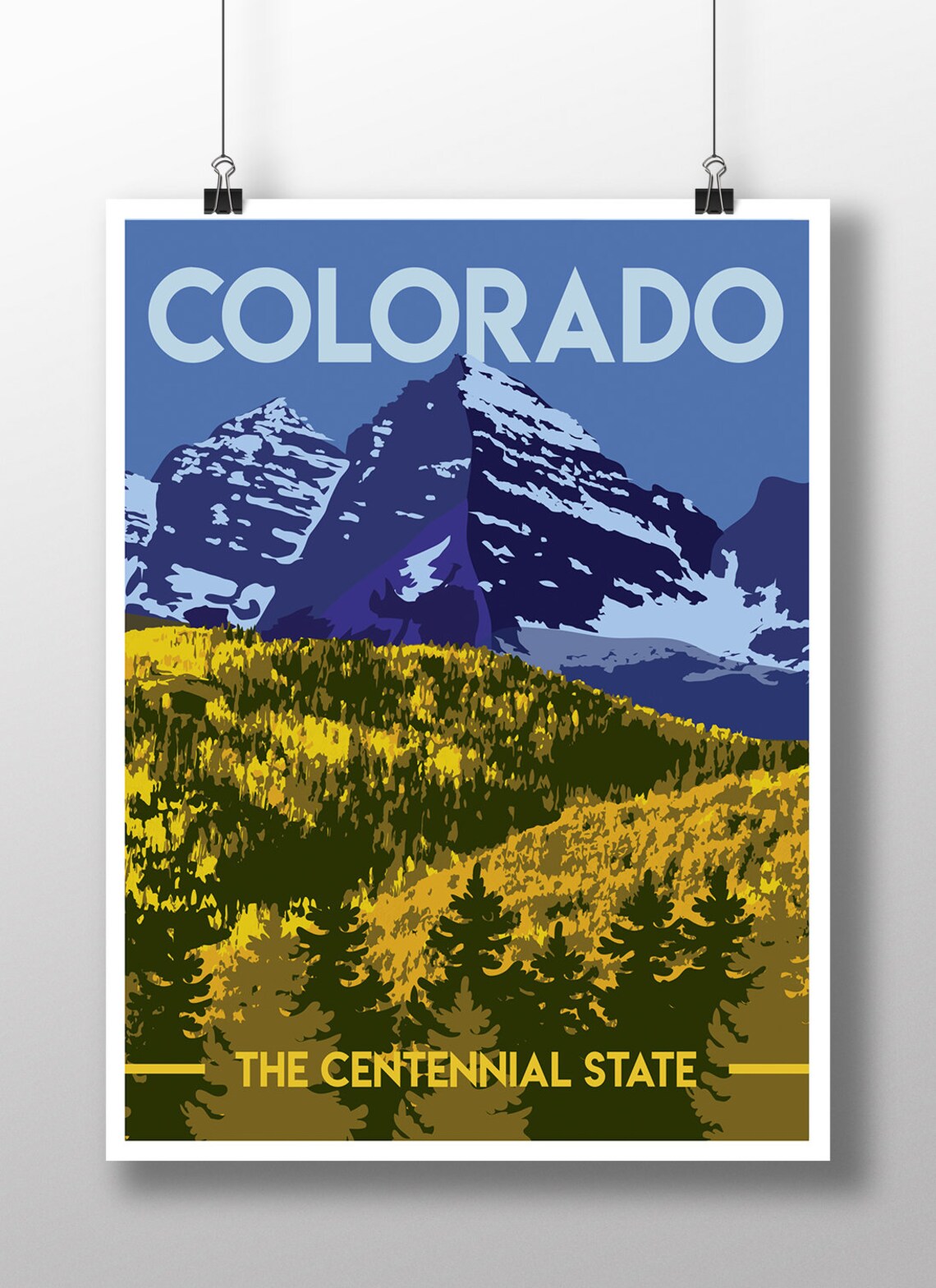 Colorado Travel Poster, Mountain State Art Print