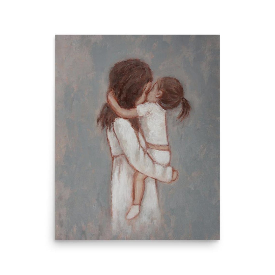 Mother And Daughter Art Print Gift For Daughter Room Wall Art For Girl Bedroom Motherhood Painting Poster Unframed - Image 3