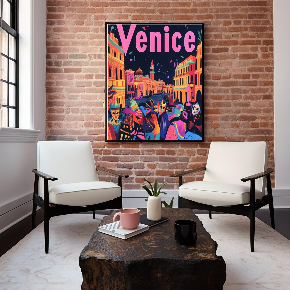 Venice Carnival Celebration, Festive Masks Travel Poster - Image 3