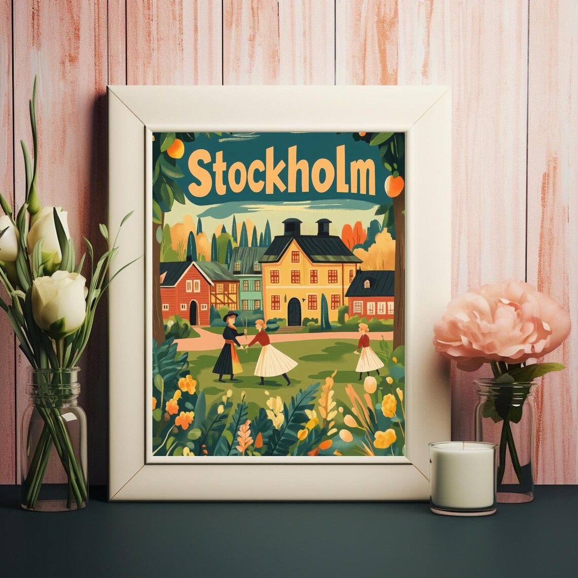 Stockholm Dance Scene, Retro Style Art Print - Image 2