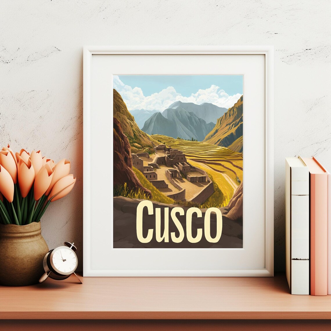 Cusco Peru Vintage Travel Poster, Incan Architecture - Image 2