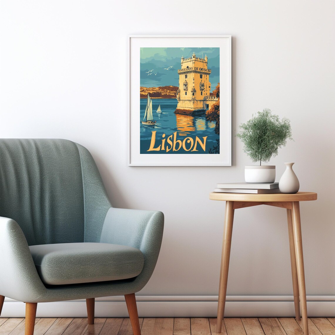 Lisbon Belm Tower Illustration, Travel Poster - Image 2