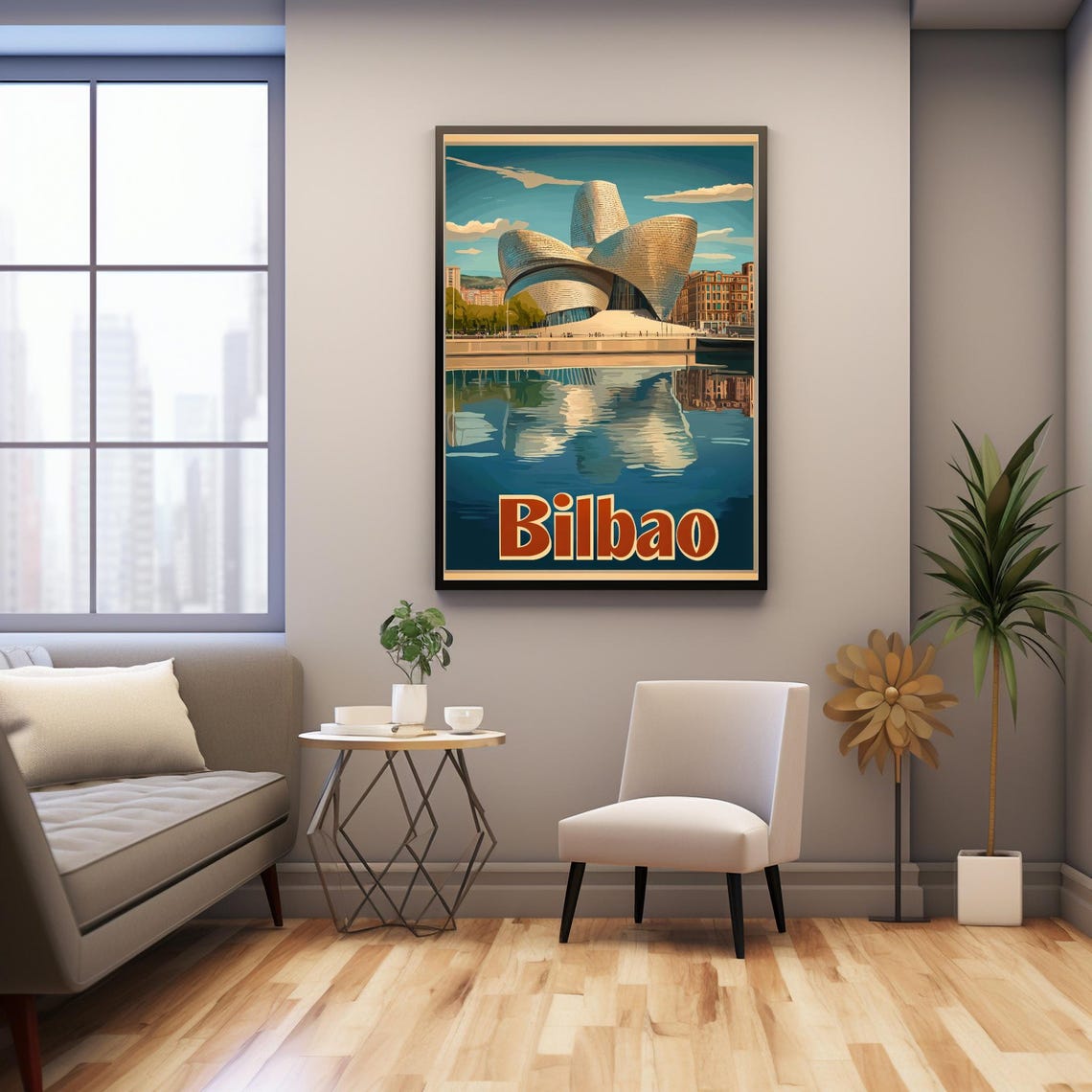 Stunning Guggenheim Museum Bilbao Art Reflective Waters And Urban Charm Instant Wall Art - Image 2