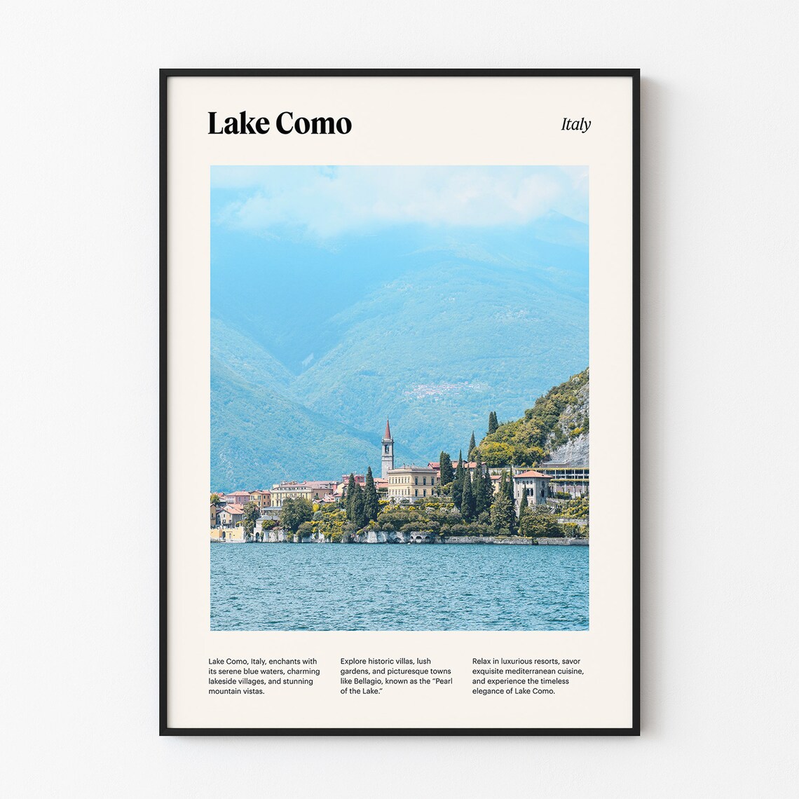 Lake Como Serene Lakeside Village Mountain Backdrop Italy Poster - Image 4