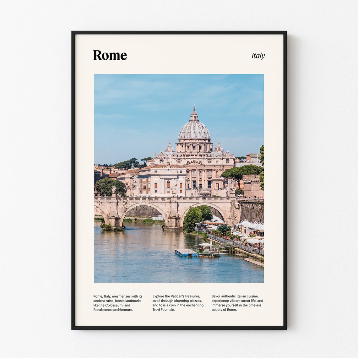 Authentic Rome Photography Rome Wall Decor Trevi Fountain Art Print Rome Poster Italian Cityscape Photo Rome Travel Art Roma Art