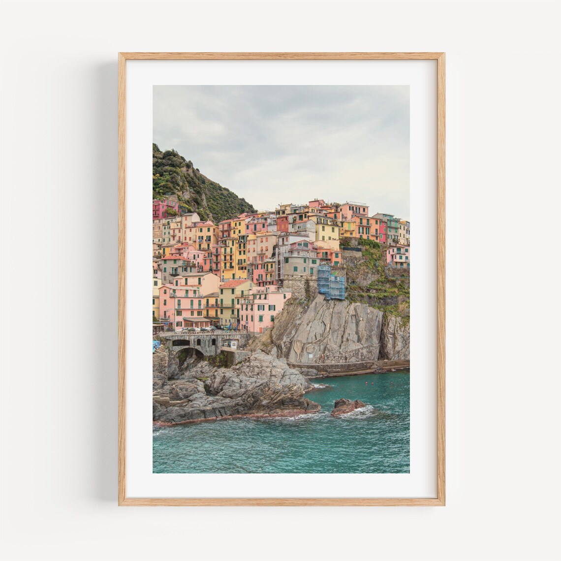 Cinque Terre Italy Colorful Cliff Village Manarola Travel Poster
