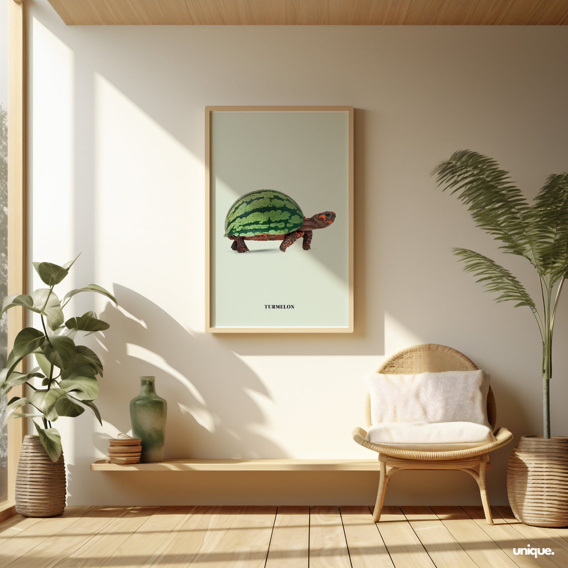 Turmelon Watermelon Shell Turtle Surreal Funny Animal Art Poster - Image 2