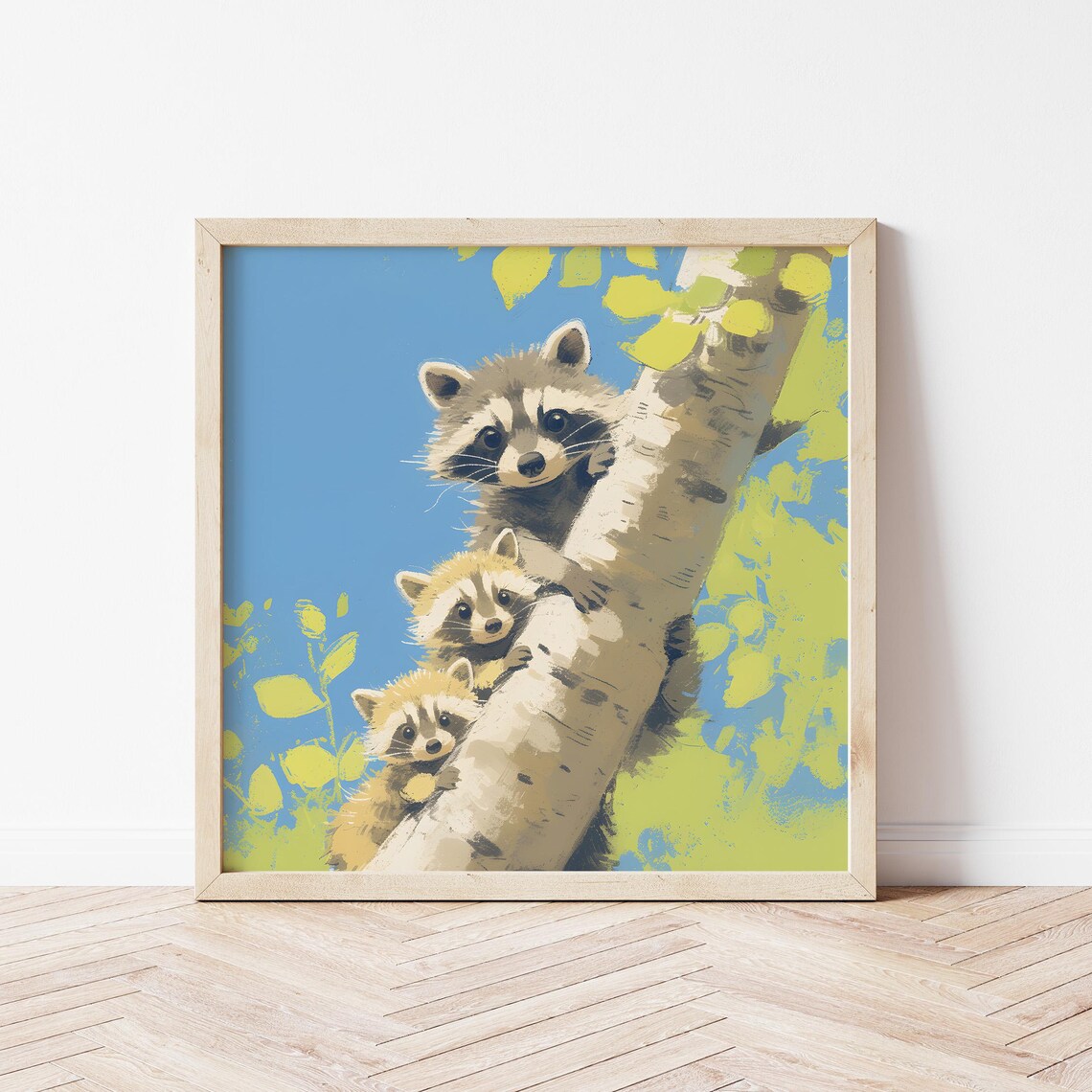 Raccoon Illustration, Nursery Animal Art Print
