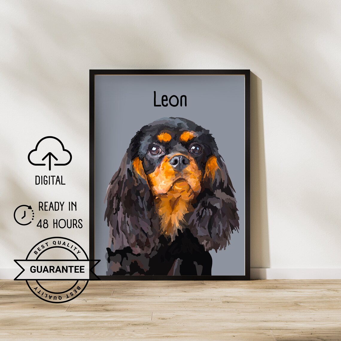 Custom Pet Portrait Dog Illustration, Pet Memorial