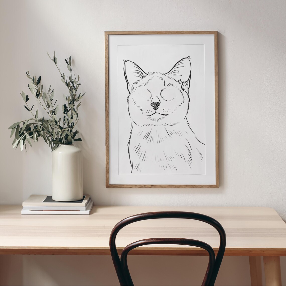 Personalized Pet Sketch, Simple Cat Drawing - Image 4