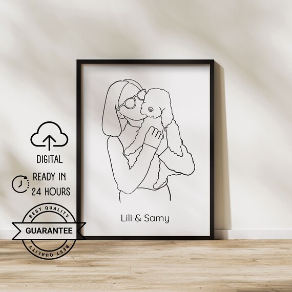 Personalized Custom Line Portrait Illustration