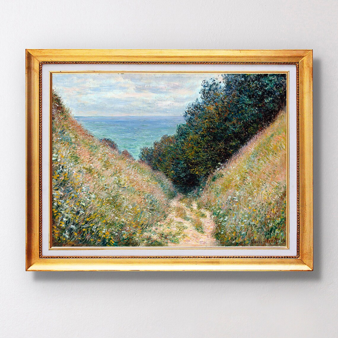 Claude Monet Road At La Cave Pourville Fine Art Glice 1882 Sku 0156 - Image 2