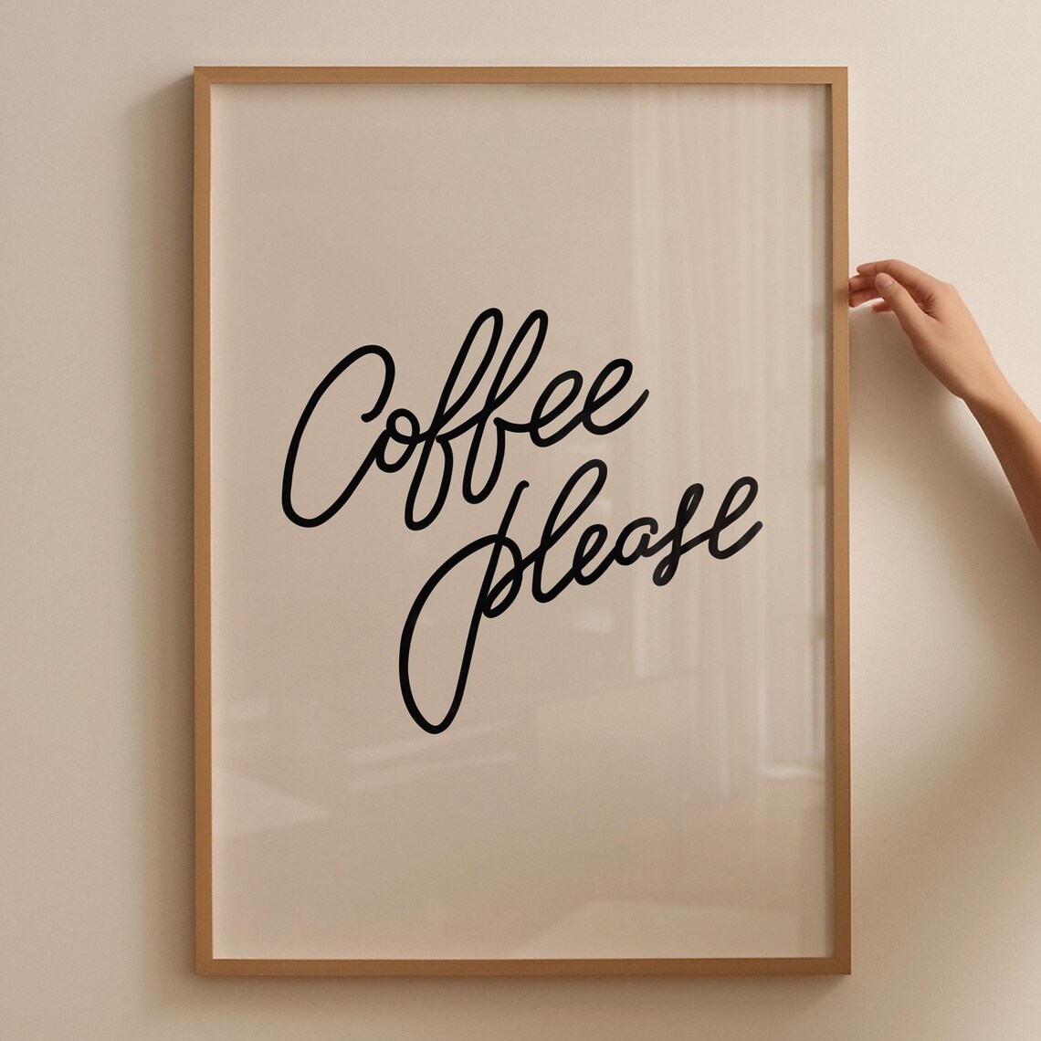 Coffee Minimalist Art Print, Kitchen Coffee Bar