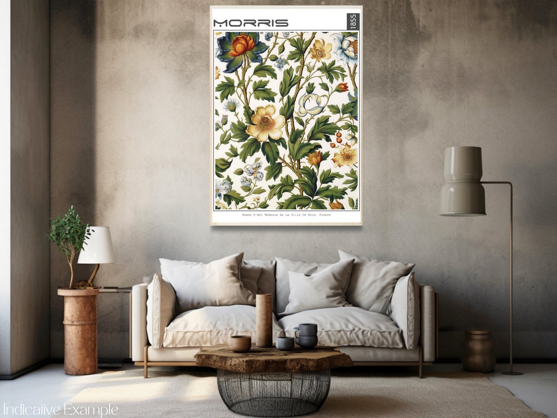 William Morris 1855 Floral Peony Vintage Wallpaper Style Poster - Image 3