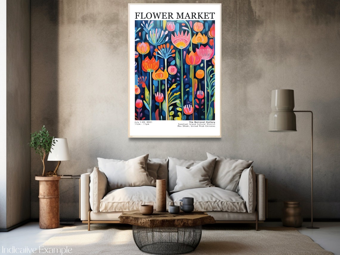 Flower Market Poster Flower Market Print Botanical Wall Art Exhibition Posters Prints Henri Matisse Vintage Flowers Floral Painting - Image 3