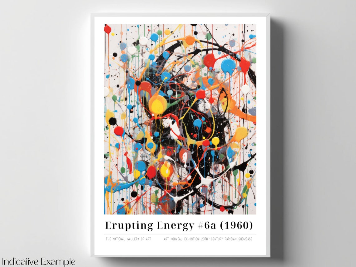 Erupting Energy 6a Pollock Inspired Multicolor Drip Art Poster - Image 4