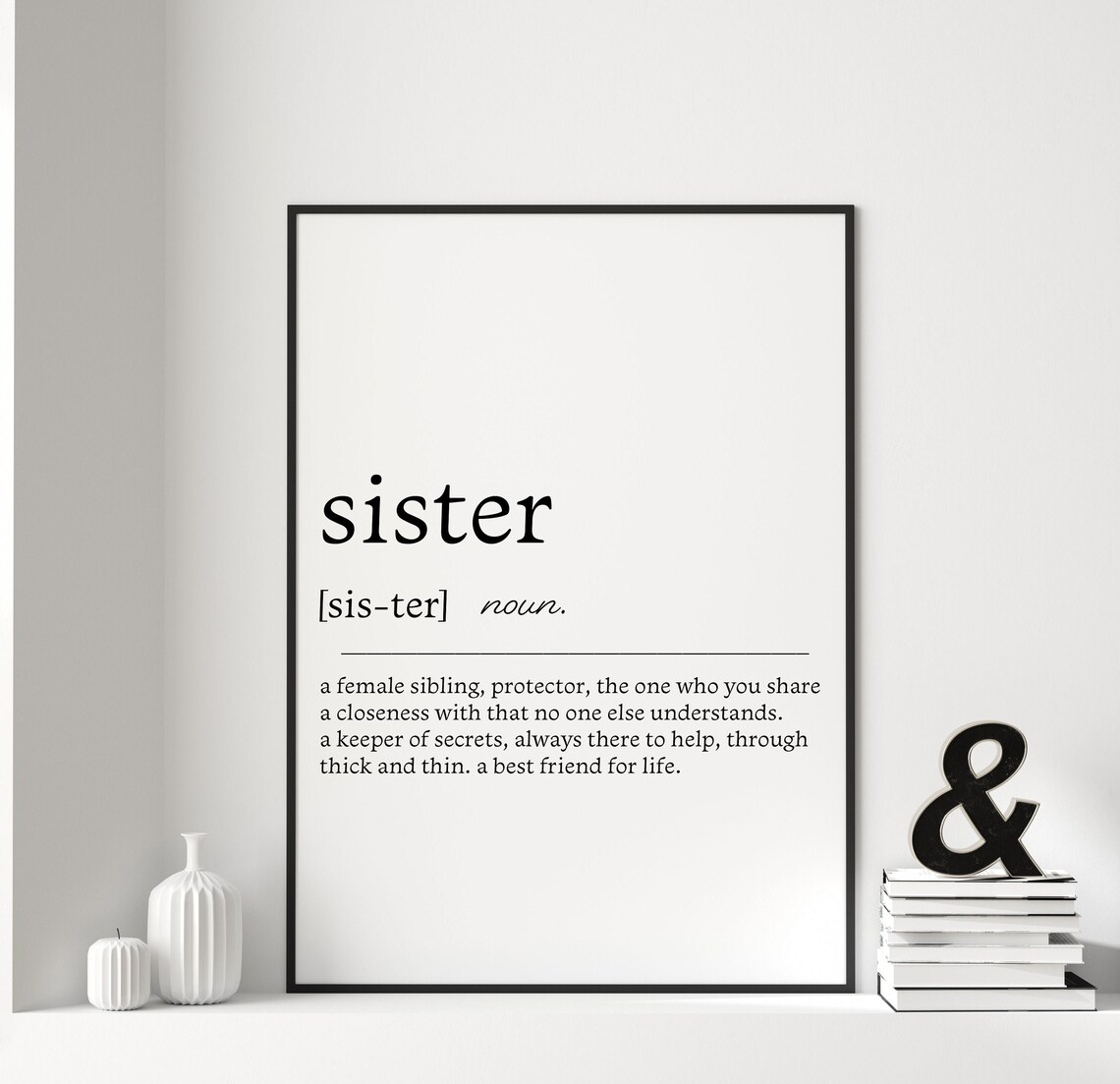 Sister Definition Print, Gift for Home Decor