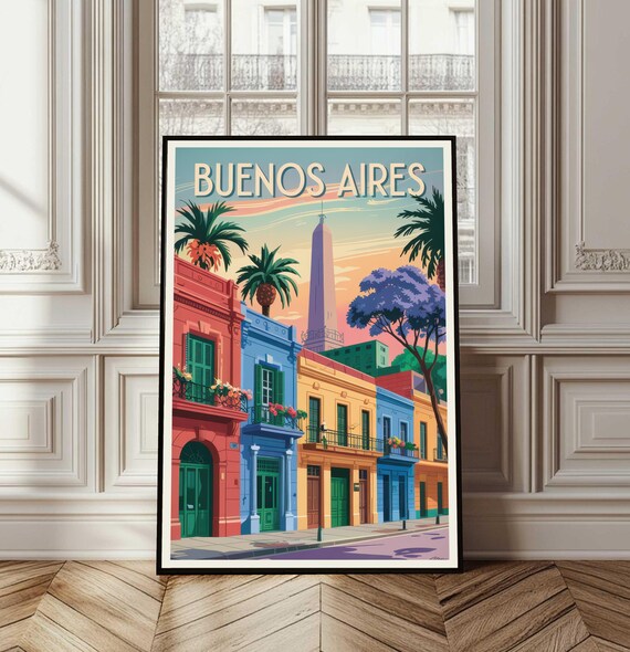 Buenos Aires Poster Travel Argentina Print Wall Art Cityscape