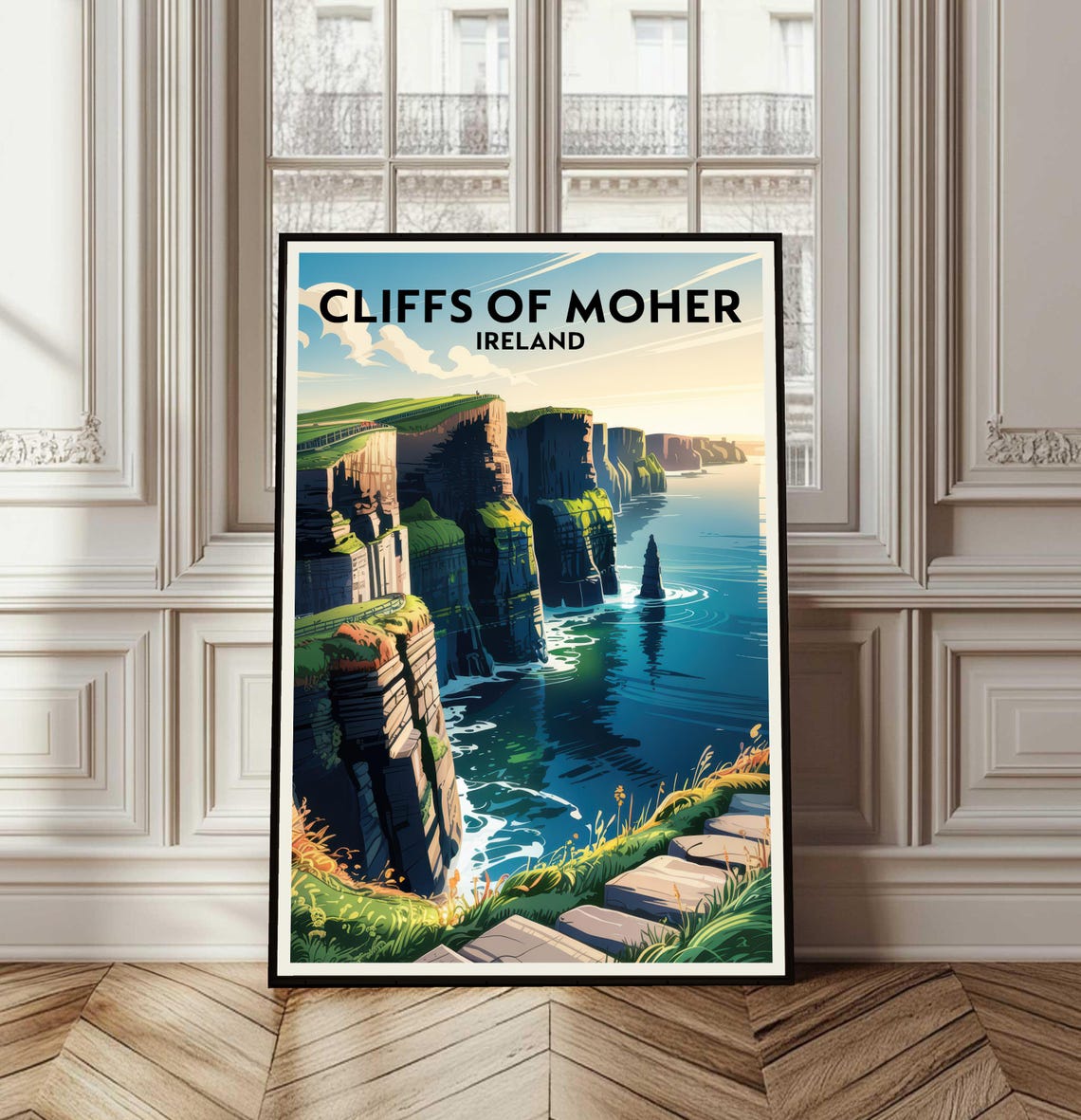 Cliffs of Moher Ireland Dramatic Coastline Travel Art Poster