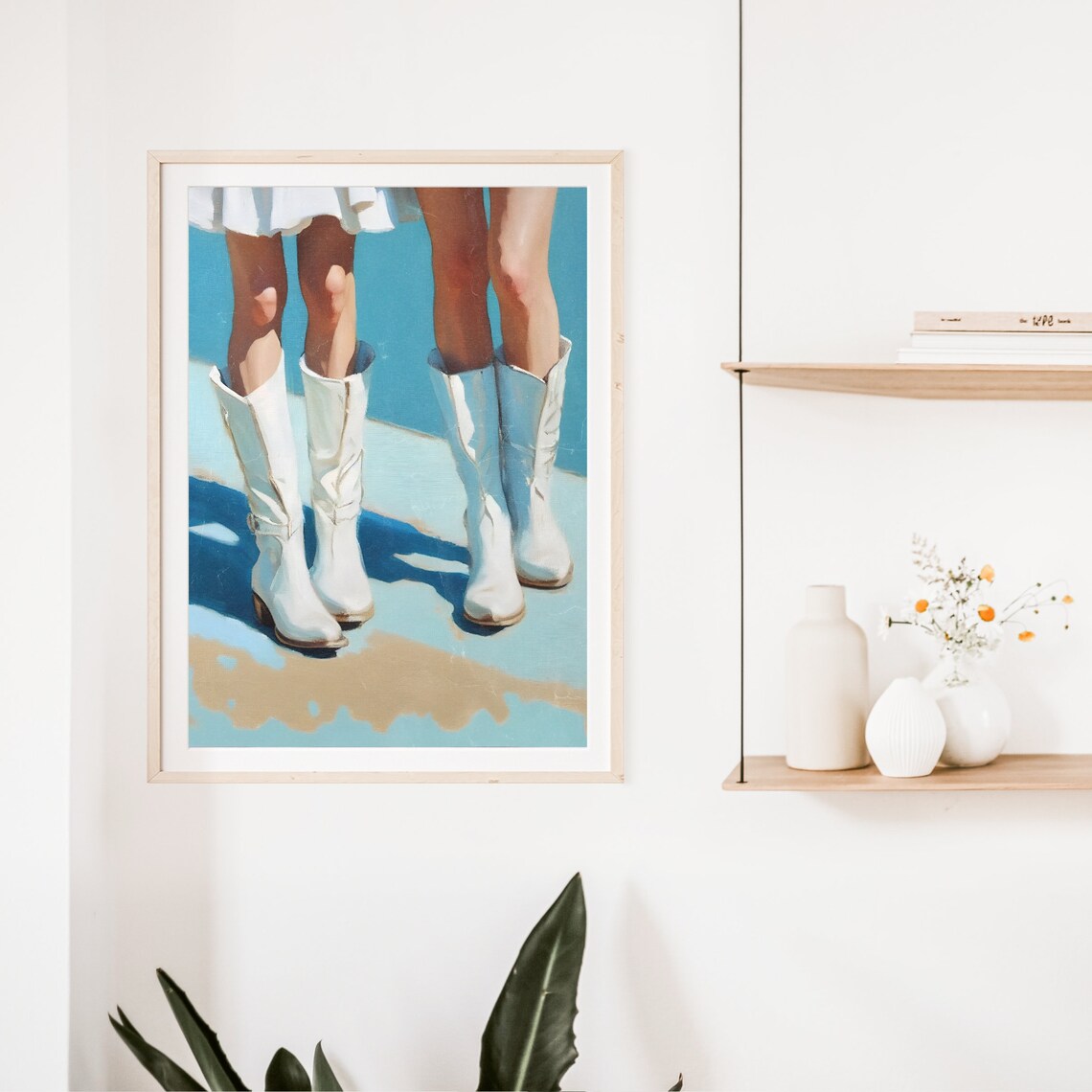 Cowgirl Coastal Western Art Print, Preppy Aesthetic - Image 2