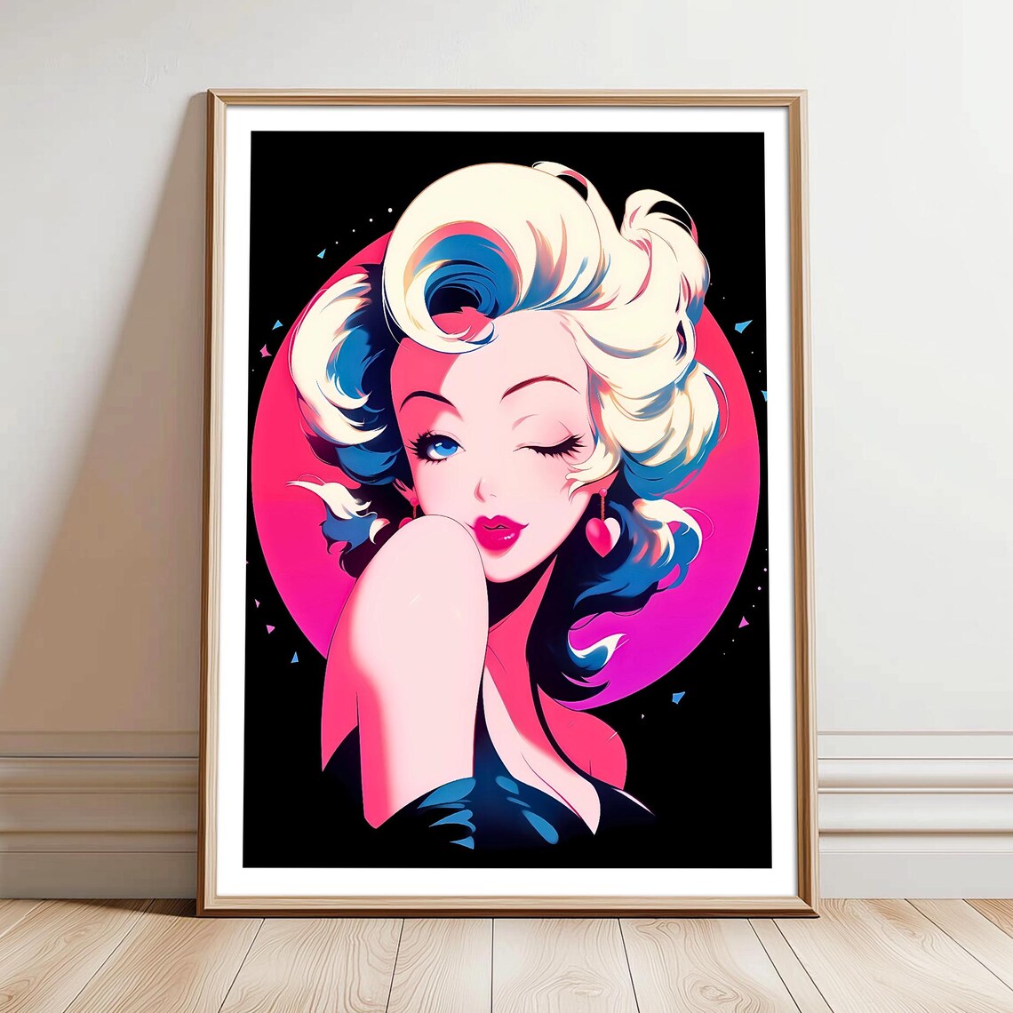 The Pose Pinup Woman Illustration Pop Art Wall Print Home Decor Retro Style