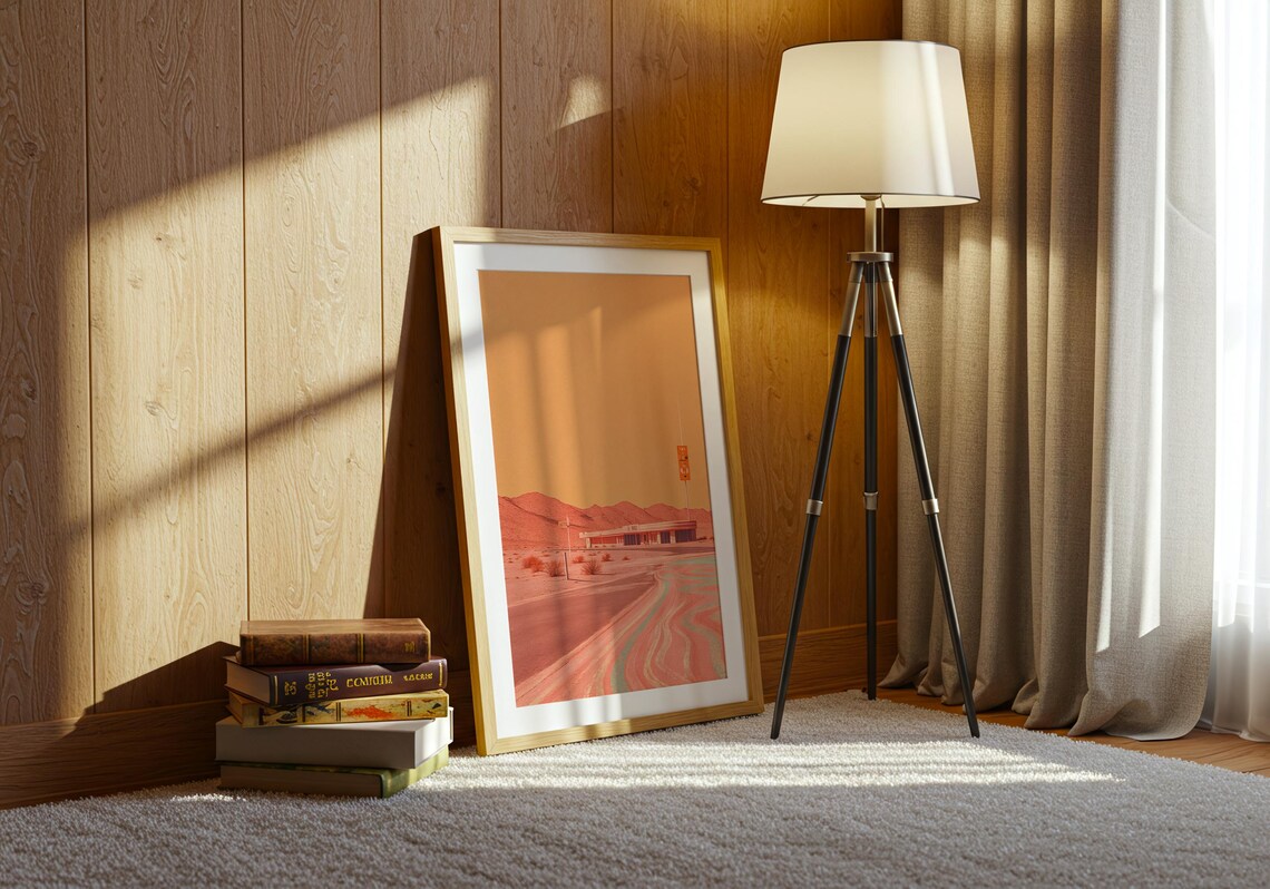 Desert Motel Dusk Minimalist Roadside Americana Sunset Poster - Image 4