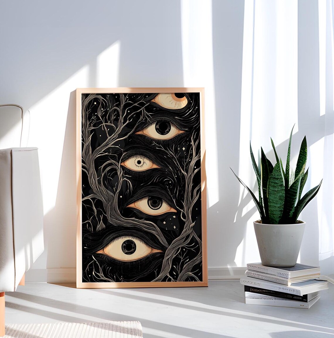 Dark Surreal Eyes Black Branch Gothic Fantasy Eye Art Poster